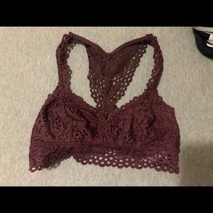Small burgundy Aerie bralette